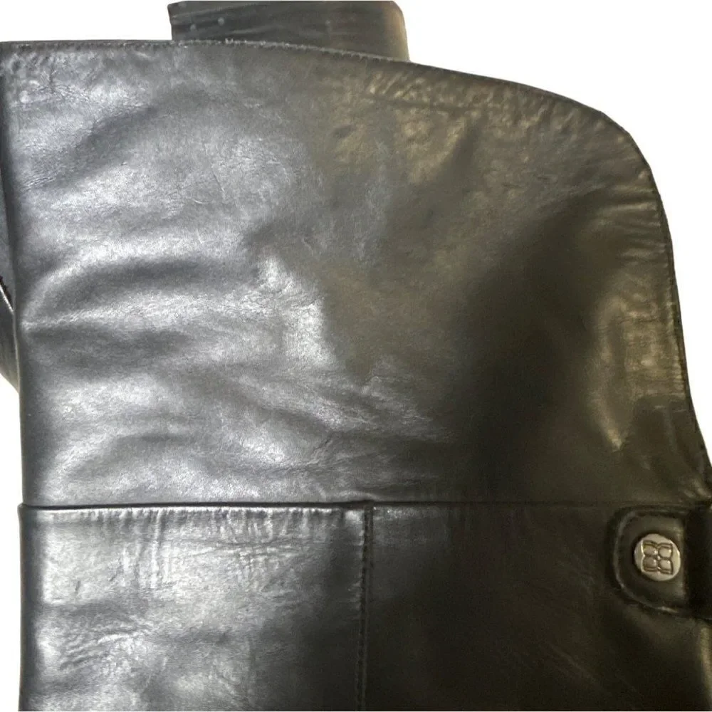 BCBG MAXAZRIA Black Leather Over the knee boots
